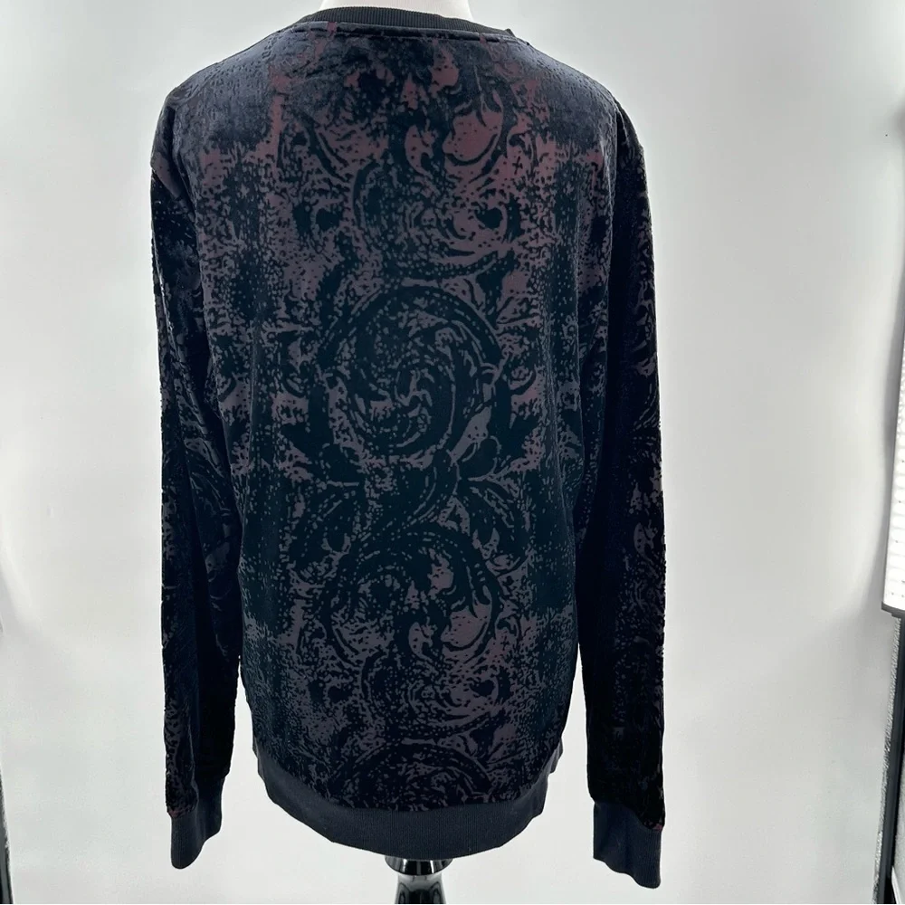 INC international concepts sweater size M black Paisley pullover sweatshirt